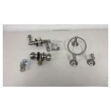 Brushed Nickel; Towel Ring & Robe Hooks, Locking