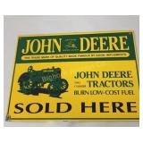Porcelain John Deere Tractor Sign