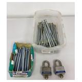 Master Padlocks w/ Keys, ï¿½"- 13 x 6" Bolts