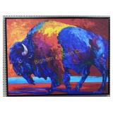 Abstract Bison Framed Canvas Art Print by Marion