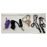 Black & Purple Lead Ropes, Rope Halters 6 Pc Lot