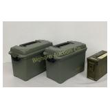 Ammo Cans 3 Pc Lot 1-VTG Metal 2 Cabelas