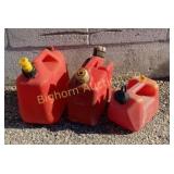 Gas Cans 3 PC Lot Various Sizes