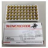 Ammo 40 S&W 50 Rds Winchester 180 GR FMJ
