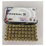 Ammo 9mm 50 Rds Federal 115 Gr Versatile HP
