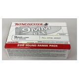 Ammo 9mm 200 Rds Winchester 115 Gr FMJ Target