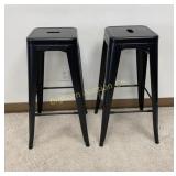 Black 30" Bar Stools 2 Pc Lot