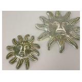 Pottery Sun Wall Decor 8" & 12" 2 Pc Lot