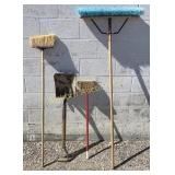 Broom & Flat Shovel 4 PC Lot