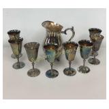 VTG Silver Plate E.L. Delberti Italy 8 PC Stemware