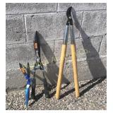 Tree Limb Pruners Hedge & Grass Clippers 3 PC Lot