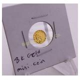 8K Gold Indian Head Mini-Coin