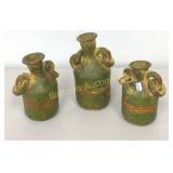 Pottery Jugs 6"-8" Tall 3 Pc Lot