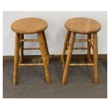 Oak 24" Counter Stools 2 Pc Lot