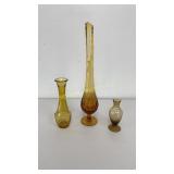 VTG Bud Vase Assortment, Amber 18" c.1960