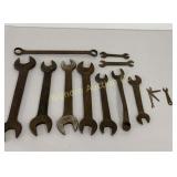 VTG End Wrench Assortment Various Sizes MFG