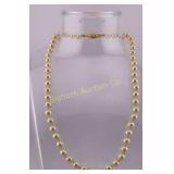 15" Pearl Necklace Clasp Marked G. Silver