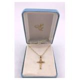 Black Hills Gold Cross Pendant on 17ï¿½" 14K Gold
