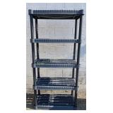 5 Tier Plastic Shelf Unit 36" x 17" x 74" Tall
