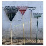 Garden Rake, Leaf Rakes 4 PC Lot