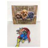 Metal Signs: Marvel & Labrador Puppies 2 Pc Lot