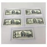 2003 State Two Dollar Notes: Oregon, Illinois