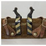 VTG CSC Western Figural Spurs w/ Leather Straps