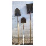 Shovels, Flat Shovel, 3 Pc Lot