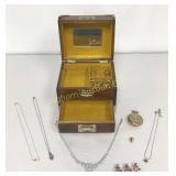 Musical Jewelry Box w/ Contents: Black Hills Pin