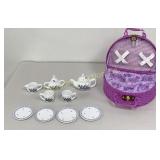 Delton Porcelain Miniature Tea Set in Purple