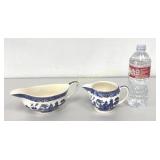 VTG Blue Willow Creamer & Gravy Boat