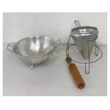 Aluminum Food Strainer Colander 2 Pc Lot