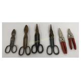 Tin Snips, Compound Tin Snips 6 Pc Lot