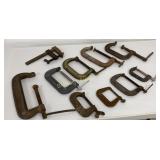 C-Clamps Various Sizes 2ï¿½"-8" 10 Pc Lot