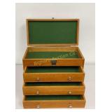 Machinist Wood Toolbox, 3 Drawers, Lift Top