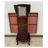 Large Jewelry Armoire, 8 Drawers, Lift Top,