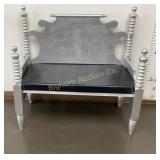 Gray Wooden Bench w/ Black Seat 41" Long