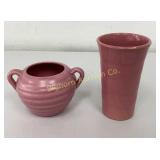 VTG Stoneware Glass, Sugar Bowl 2 Pc Lot