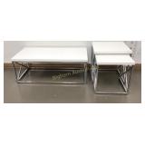 White Lacquer Coffee & Nesting End Tables Set