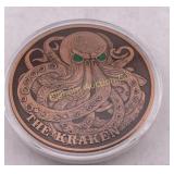 Five Ounce " The Kraken" .999 Copper Round