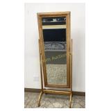 Oak Full Length Beveled Floor Mirror