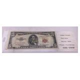 1953 Five Dollar Red Seal Note