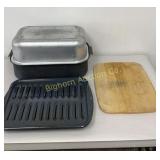 Miracal Maid Roasting Pan, Wooden Cutting Board
