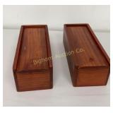 Wooden Slide Top Storage Boxes