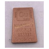 Half Pound .999 Fine Copper Bar w/ Periodic Table