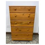 Wood 5 Drawer Chest of Drawers