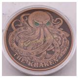 Five Ounce " The Kraken" .999 Copper Round