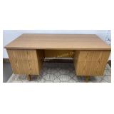 Office Desk, 4 Drawers, Oak Finish