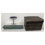 Wall Shelves Wicker Basket w/ Lid 3 Pc Lot