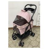 Folding Pet Stroller w/ Canopy and Cup Holder